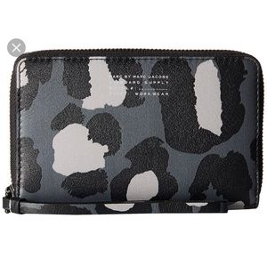 Printed Divine Leopard Wingman Wristlet